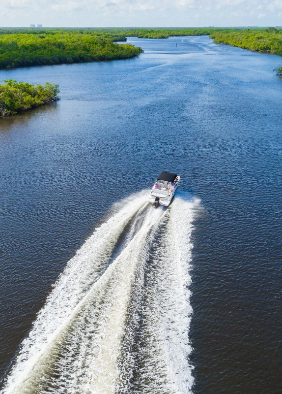 Photo of boat riding up the intercoastal waterway