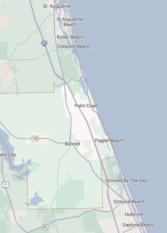 Map of the Flagler County, Florida
