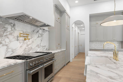 kitchen with marble and wood floors
