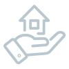 Icon of hand holding a home