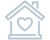 Icon of home with heart