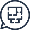 Icon of blueprint in word bubble