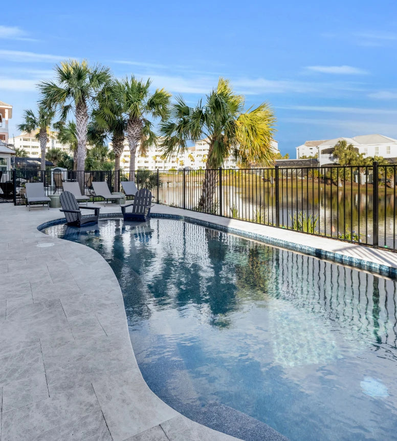 Photograph of pool facing lagoon